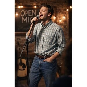 Southern Tide Men's Long Sleeve Plaid Button Down Shirt Medium classy academic